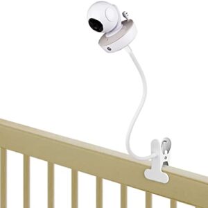 gooseneck baby monitor mount for motorola, owlet, vava, arlo baby monitor and most universal baby monitor camera, flexible baby monitor holder without tools or wall damage - white