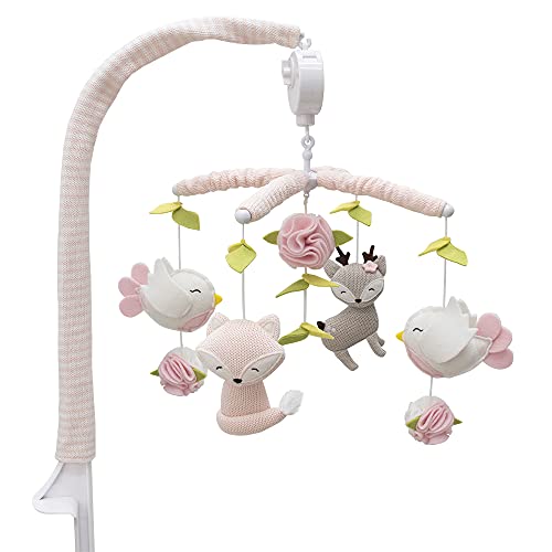 Living Textiles Baby Musical Mobile - Ava Birds | Crib Toy, Knitted Woodland Characters, Nursery Decor, Calming Soother with 12 Lullabies Essential and Perfect Toy for Boys Girls