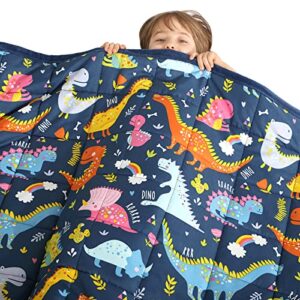 haowaner minky toddler weighted blanket 3lbs, soft baby weighted blanket for toddler, kids weighted blanket 3 pounds, 3lb weighted blanket for toddler, crib weighted baby blanket for child, dinosaur