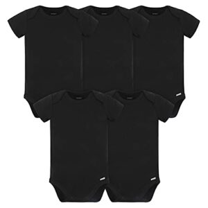 gerber unisex baby 5 pack onesies multi-packs bundle interlock 180 gsm shirt, black, 0-3 months us
