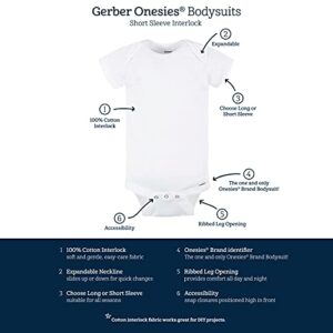 Gerber unisex baby 5 Pack Onesies Multi-packs Bundle Interlock 180 Gsm Shirt, Black, 0-3 Months US