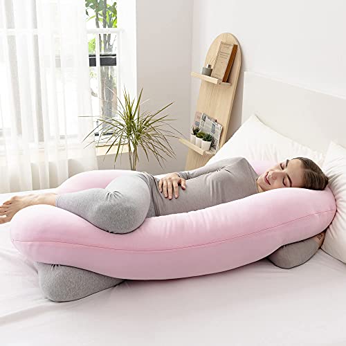 Yuantian Pregnancy Pillow, for Pregnant Woman C-Shape Full Body Pillow and Maternity Support (Jersey Cover)- Support for Back, Hips, Legs, Belly for Pregnant Women