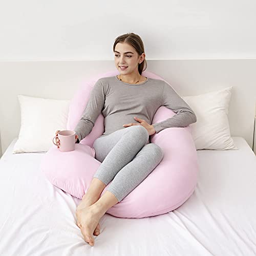 Yuantian Pregnancy Pillow, for Pregnant Woman C-Shape Full Body Pillow and Maternity Support (Jersey Cover)- Support for Back, Hips, Legs, Belly for Pregnant Women
