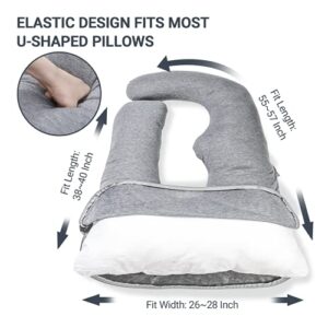 Momcozy pregnancy pillow Cover u shaped, 57-inch Large Pregnancy Body Pillowcase Removable, Soft & Machine Washable Replacement Cover Fits Most 55/57 Inch