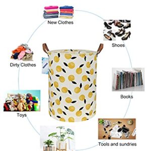 RUNRONG Large Size Round Storage Basket Foldable Waterproof Canvas Laundry Hamper with Handles Nursery Organizer for Bedroom /Living Room/Bathroom(RUN Round Orange)