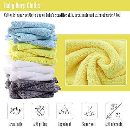 Cute Castle Ultra-Soft Baby Washcloths, 16 Pack - 9" by 9", Gentle on Sensitive Skin for Face and Body, Plush, Super Absorbent Wash Clothes for Girls and Boys