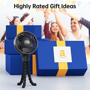GUSGU Stroller Fan with Flexible Tripod Clip on, Mini Portable Fan USB Rechargeable Battery Operated, Small Personal Handheld Fan Cooling for Bed, Car Seat, Travel, Camping