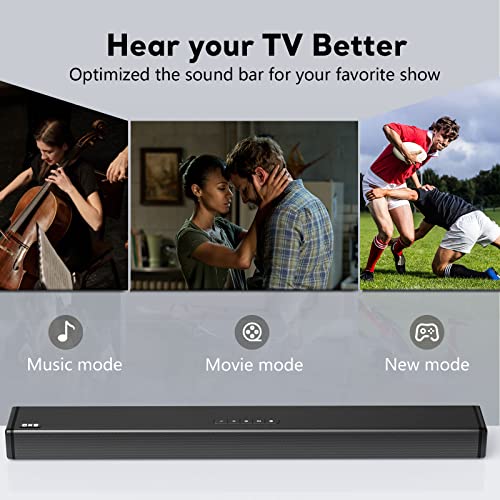 Sound Bars for TV, OXS 4 Speakers TV Sound Bar, Deep Bass, Bluetooth 5.0 Compact Soundbar, 80 Watts, Easy Setup with Mount Kit, 3D Surround Stereo Sound for Home Theater