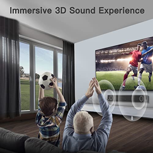 Sound Bars for TV, OXS 4 Speakers TV Sound Bar, Deep Bass, Bluetooth 5.0 Compact Soundbar, 80 Watts, Easy Setup with Mount Kit, 3D Surround Stereo Sound for Home Theater