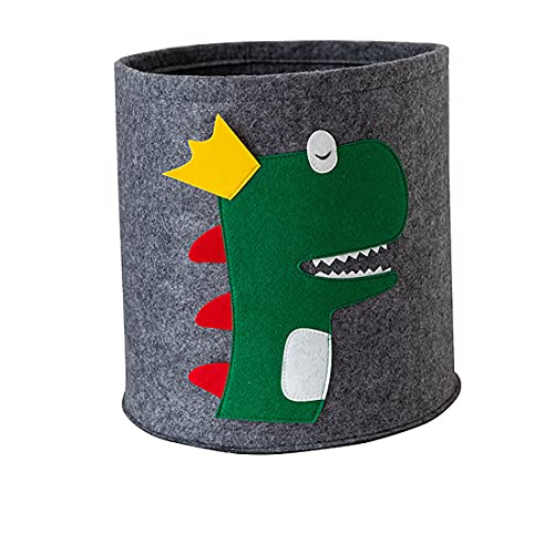 WEI LONG Cute Foldable Felt Laundry,Nursery Hamper Laundry Basket,Storage Baskets for Kids Boys and Girls,Office,Bedroom,Clothes,Toys(Dinosaur)