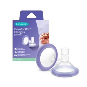 lansinoh comfortfit breast pump flanges, size 21mm, 2 count