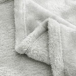 Exclusivo Mezcla Plush Baby Blanket, Soft and Warm Swaddle Throw Blanket, Infant, Newborn, Toddler and Kids Receiving Fleece Blankets for Crib Stroller (40x50 inches, Light Grey)