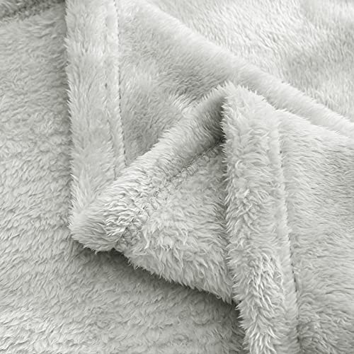Exclusivo Mezcla Plush Baby Blanket, Soft and Warm Swaddle Throw Blanket, Infant, Newborn, Toddler and Kids Receiving Fleece Blankets for Crib Stroller (40x50 inches, Light Grey)