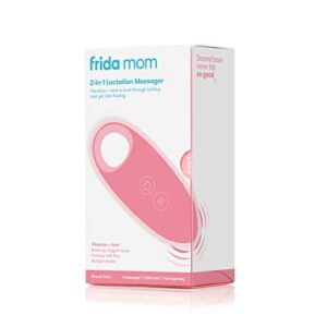 Frida Mom 2-in-1 Lactation Massager - Multiple Modes of Heat + Vibration for Clogged Milk Ducts, Increase Milk Flow, Breast Engorgement - USB Cord Included