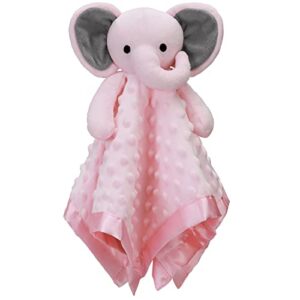 pro goleem elephant security blanket with stuffed animal snuggle toy lovey soft lovie baby registry search baby girl gifts for infant and toddler pink 16 inch