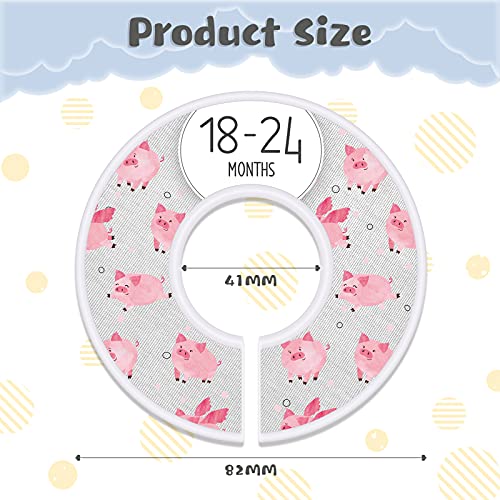 Baby Closet Size Dividers Unisex Nursery Organizer Nursery Closet Dividers Set of 8 Patterns for Baby Clothes Newborn to 24 Months (Animal Pattern)