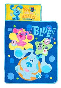 blue's clues & you sure are smart! kids nap-mat set – includes pillow and fleece blanket – great for girls napping during daycare, preschool, or kindergarten - fits toddlers and young children