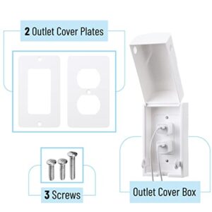 Bates - Baby Safety Outlet Cover Box, Outlet Covers Baby Proofing, Plug Covers for Electrical Outlets, Baby Proof Outlet Covers, Socket Covers for Outlets, Child Proof Outlet Cover, Outlet Box Cover