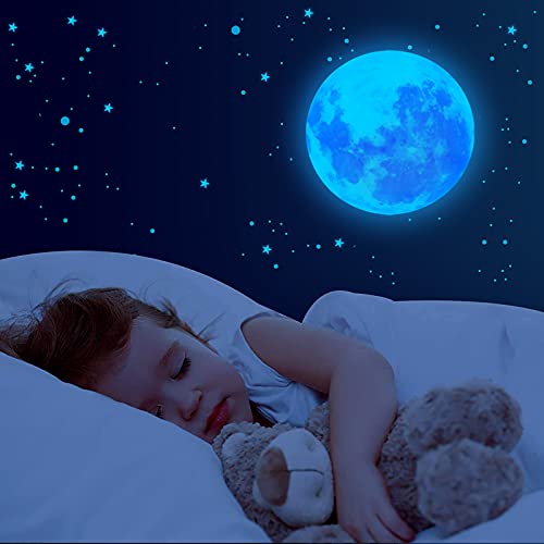 Glow in The Dark Stars for Ceiling, 1049PCS Wall Stickers Inculding Moon and Stars Decor, Glow in The Dark Wall Decals for Kids Room