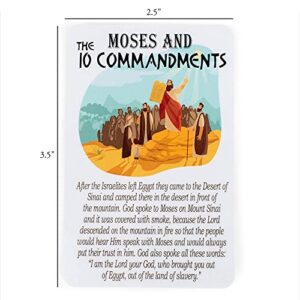 Moses 10 Commandments White 3.5 x 2.5 Cardstock Keepsake Bookmarks Pack of 12