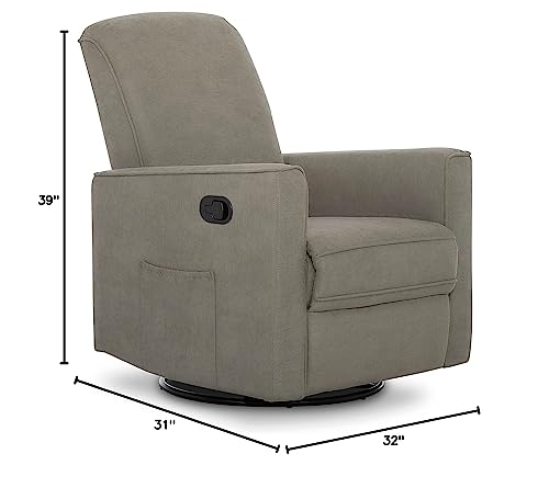 Evolur Raleigh Upholstered Plush Seating Glider Swivel, Rocker, Recliner, Glider for Nursery in Smokey Blue, Greenguard Gold Certified, Modern Nursery Recliner, Environmentally Conscious Glider