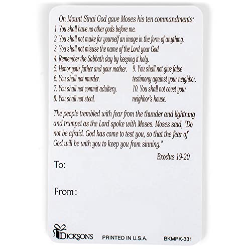 Moses 10 Commandments White 3.5 x 2.5 Cardstock Keepsake Bookmarks Pack of 12