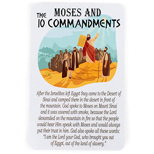 Moses 10 Commandments White 3.5 x 2.5 Cardstock Keepsake Bookmarks Pack of 12