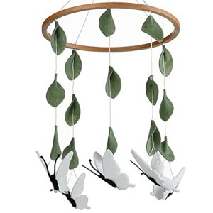 sorrel + fern baby crib mobile (white butterflies) - baby shower gift nursery decoration for boys & girls
