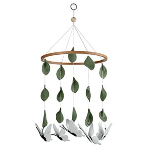 Sorrel + Fern Baby Crib Mobile (White Butterflies) - Baby Shower Gift Nursery Decoration for Boys & Girls