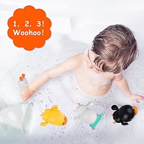 Likee Baby Bath Toys for Toddlers 1-3, Floating Wind-Up Kids Bathtub Toys for 1 2 3 4 5 6 Year Old Boy Girl Gift, Cute Infant Swimming Water Pool Games for Baby Shower Beach Bath Time