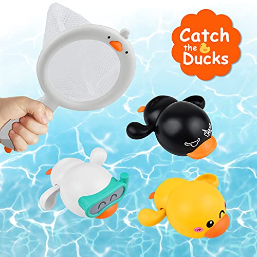 Likee Baby Bath Toys for Toddlers 1-3, Floating Wind-Up Kids Bathtub Toys for 1 2 3 4 5 6 Year Old Boy Girl Gift, Cute Infant Swimming Water Pool Games for Baby Shower Beach Bath Time