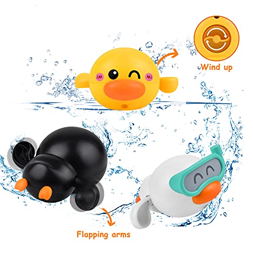 Likee Baby Bath Toys for Toddlers 1-3, Floating Wind-Up Kids Bathtub Toys for 1 2 3 4 5 6 Year Old Boy Girl Gift, Cute Infant Swimming Water Pool Games for Baby Shower Beach Bath Time