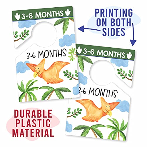 6 Baby Closet Size Dividers Boy - Dinosaur Baby Closet Dividers by Month, Baby Closet Organizer for Nursery Organization, Baby Essentials for Newborn Essentials Baby Boy, Nursery Closet Dividers Boy