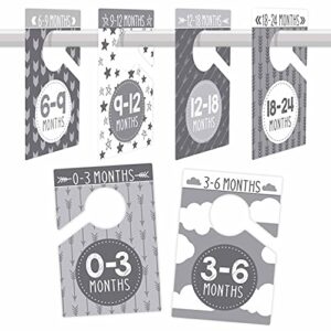 6 hanger dividers baby closet size dividers - gray closet organizer baby closet dividers, baby closet organizer for nursery organization, baby essentials for newborn essentials, nursery closet divider