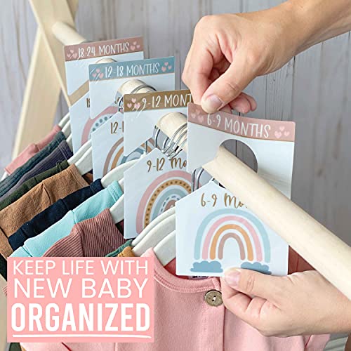 6 Baby Closet Size Dividers Baby Girl - Boho Baby Closet Dividers by Month, Baby Closet Organizer for Nursery Organization, Baby Essentials for Newborn Essentials Baby Girl, Nursery Closet Dividers