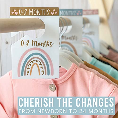 6 Baby Closet Size Dividers Baby Girl - Boho Baby Closet Dividers by Month, Baby Closet Organizer for Nursery Organization, Baby Essentials for Newborn Essentials Baby Girl, Nursery Closet Dividers