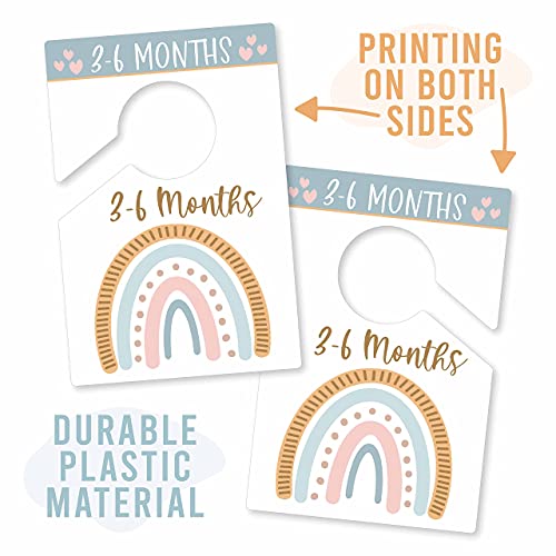 6 Baby Closet Size Dividers Baby Girl - Boho Baby Closet Dividers by Month, Baby Closet Organizer for Nursery Organization, Baby Essentials for Newborn Essentials Baby Girl, Nursery Closet Dividers