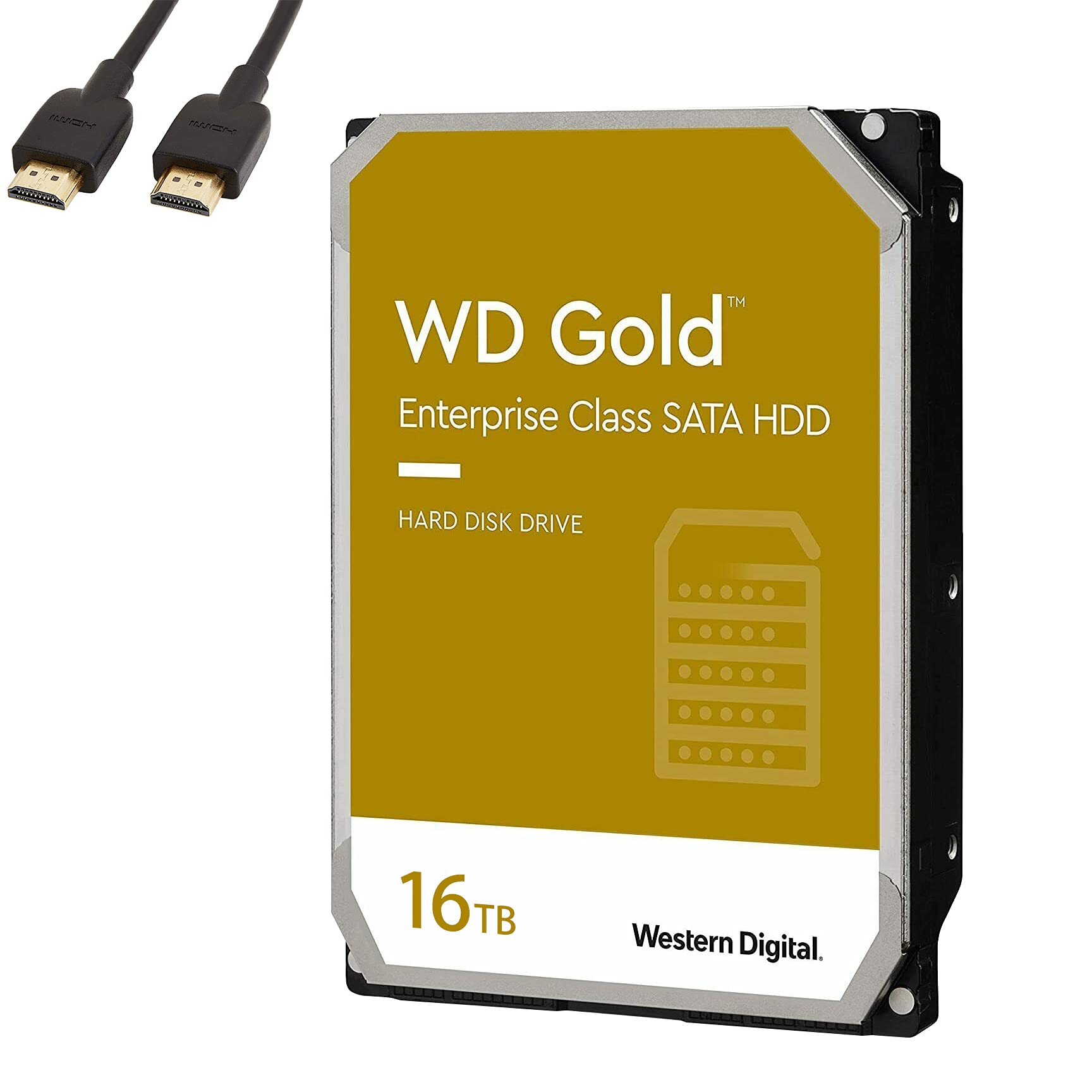 Western Digital - WD Gold 16TB Enterprise Class Hard Disk Drive – 7200 RPM Class SATA 6Gb/s 512MB Cache 3.5 Inch HDD - WD161KRYZ