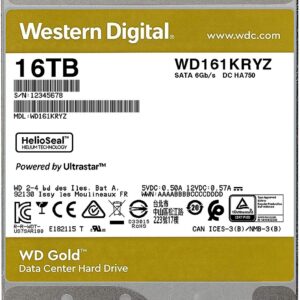 Western Digital - WD Gold 16TB Enterprise Class Hard Disk Drive – 7200 RPM Class SATA 6Gb/s 512MB Cache 3.5 Inch HDD - WD161KRYZ