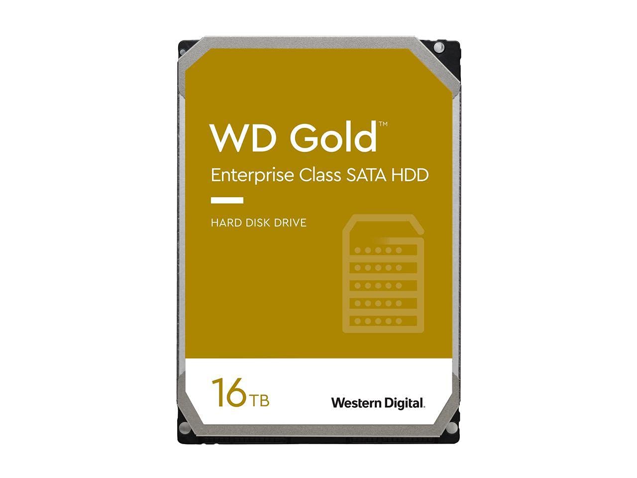 Western Digital - WD Gold 16TB Enterprise Class Hard Disk Drive – 7200 RPM Class SATA 6Gb/s 512MB Cache 3.5 Inch HDD - WD161KRYZ