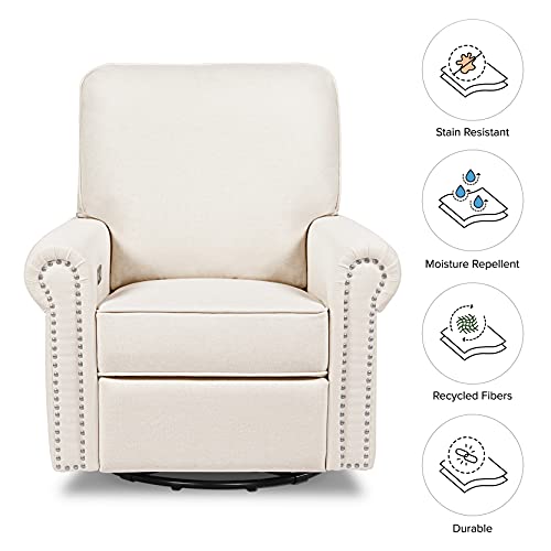 Namesake Linden Electronic Recliner and Swivel Glider with USB Port in Performance Cream Eco-Weave, Water Repellent & Stain Resistant, Greenguard Gold & CertiPUR-US Certified