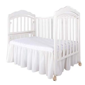 impeccable bedding crib bed skirt dust ruffle, standard size ruffled bed corners, 100 microfiber nursery crib toddler bedding skirt gathered baby boys or girls, 14 drop (white), 28 x 5214 drop
