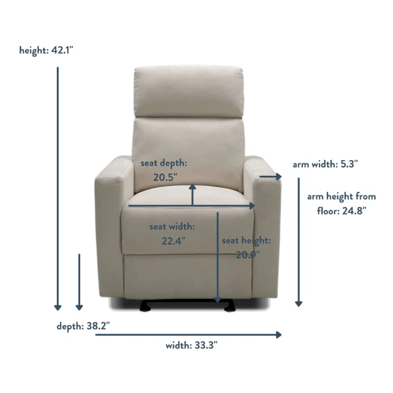 Nurture& The Glider Premium Power Recliner Nursery Glider Chair with Adjustable Head Support | Designed with a Thoughtful Combination of Function and Comfort | Built-in USB Charger (Ivory)