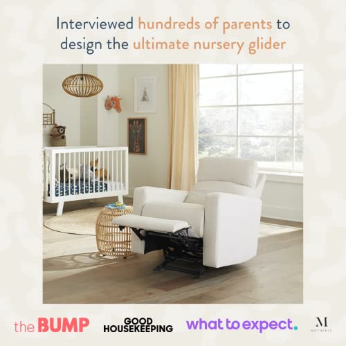 Nurture& The Glider Premium Power Recliner Nursery Glider Chair with Adjustable Head Support | Designed with a Thoughtful Combination of Function and Comfort | Built-in USB Charger (Ivory)