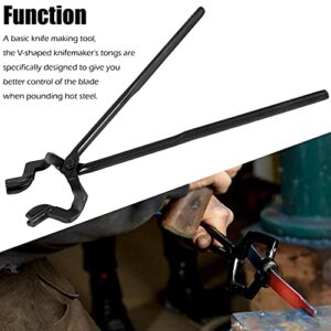 16" Z V-Bit Style Blacksmith Tongs Knifemaking Bladesmith Blacksmithing Tongs Tools Z Type Tongs with V-Bit Jaws Blacksmith Forge Tools