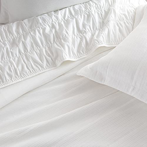 Great Bay Home 3-Piece Spandex White Full/Queen Quilt Comforter with 2 Shams | All-Season, Cozy, Modern Bedspreads | Thick Coverlet Sets | Ellie Collection
