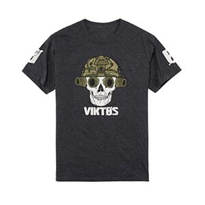 viktos men's quad nod tee t-shirt, charcoal heather, size: large