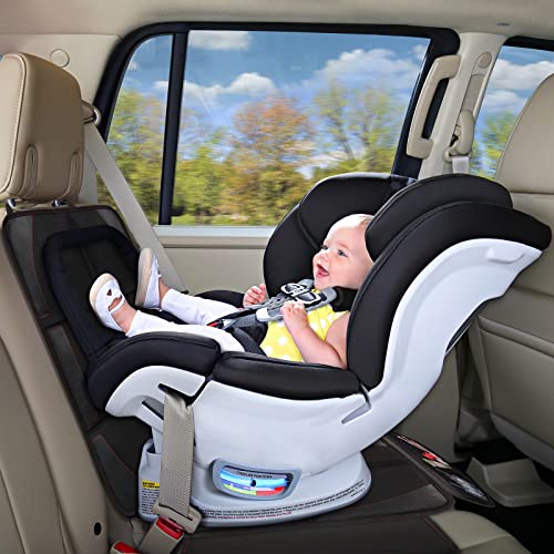 Bacgnyer car seat Protector, Child seat Protection, Large Size car seat Protector - 600D Waterproof Fabric Thick Padding and Storage Pockets, Adaptable to Babies, Pets (Black 2)