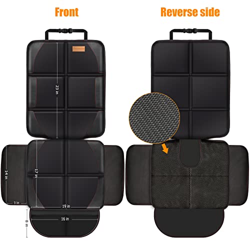 Bacgnyer car seat Protector, Child seat Protection, Large Size car seat Protector - 600D Waterproof Fabric Thick Padding and Storage Pockets, Adaptable to Babies, Pets (Black 2)