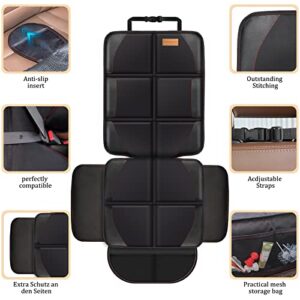 Bacgnyer car seat Protector, Child seat Protection, Large Size car seat Protector - 600D Waterproof Fabric Thick Padding and Storage Pockets, Adaptable to Babies, Pets (Black 2)